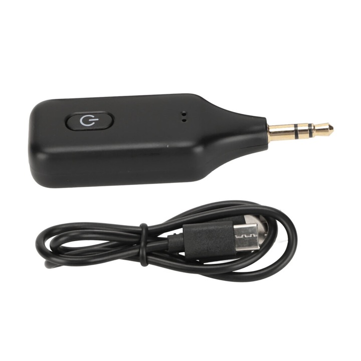 Transmitator Receptor Bluetooth Portabil Compact Negru