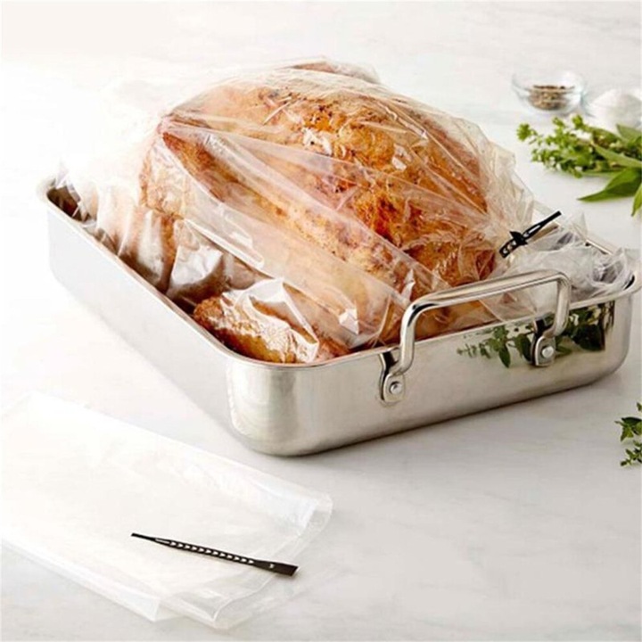 Set 5 pungi pentru marinare, grosime mare, sigilabile, 23x35cm, transparent