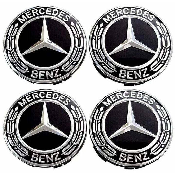 Комплект 4 капачки за джанти 75мм ABS алуминий за Mercedes Benz