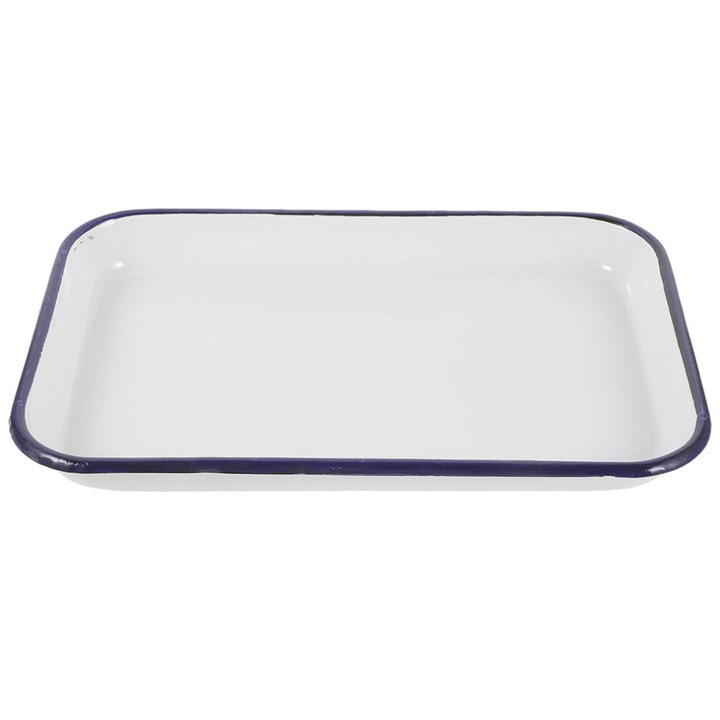 Téglalap alakú zománcozott tepsi 35x25x4cm tapadásmentes multifunkcionális