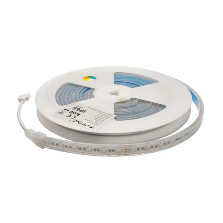 V-Tac LED szalag 24V SMD5050 60 LED/m RGB+Fehér 3in1 IP65, 5 m, 24 W/m, 1680 lm/m, CRI>80