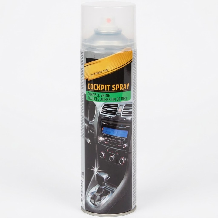 Spray Curatare Interior Auto, Aloro®, 500 ml, pentru Bord, Plastic si Vinilin, Efect Antistatic si Luciu de Durata