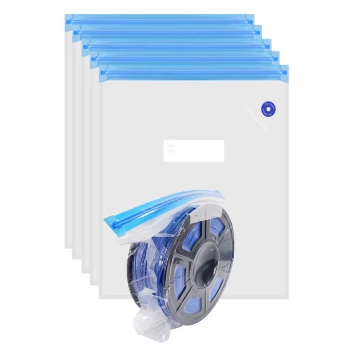 Set 5 Pungi Vidat Reutilizabile 34×30 cm pentru Depozitare Filament 3D – Compatibile cu Pompe Vacuum
