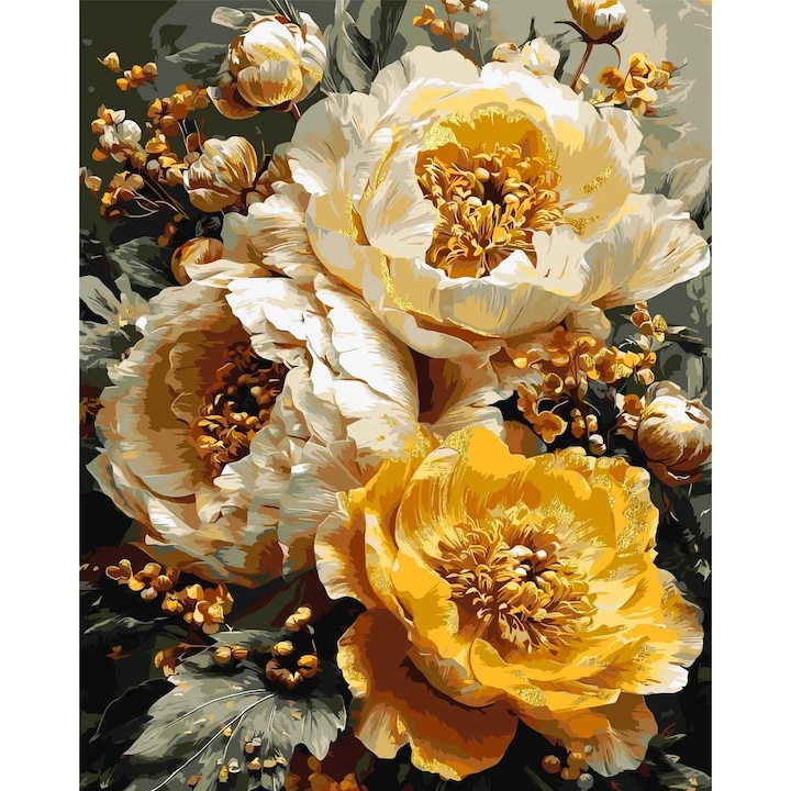 Pictura pe numere Criando, panza numerotata intinsa pe sasiu de lemn, set pensule si culori acrilice, cutie carton cu maner, (culori acrilice metalizate) 40x50 cm LW3154-01