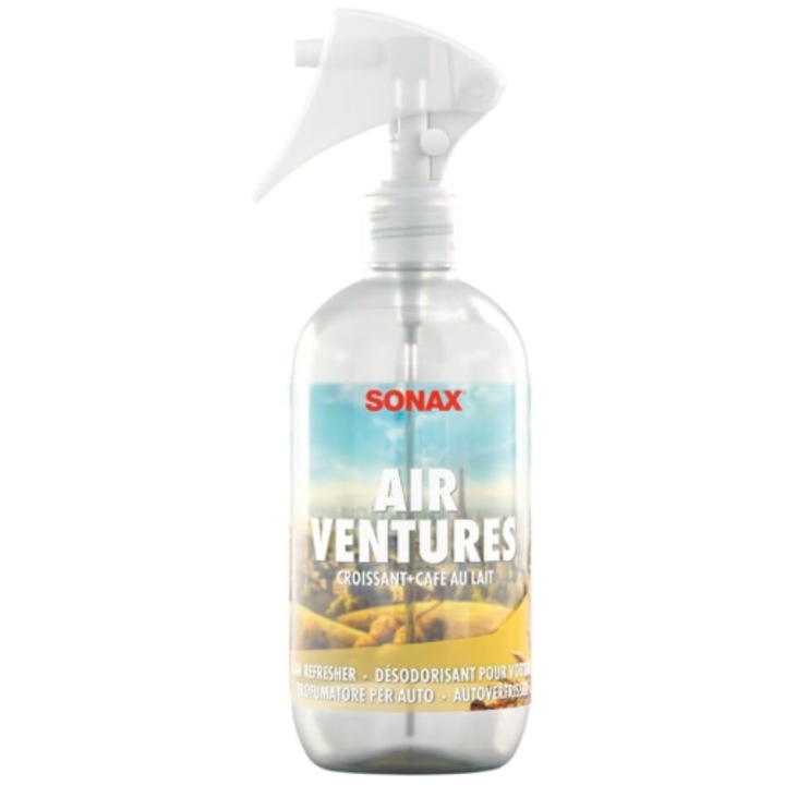 Autóillatosító Croissant és Tejeskávé Illattal Sonax Air Ventures, 300ml