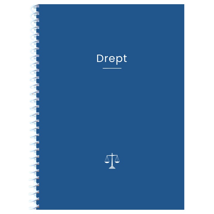 Caiet Studentesc cu spirala, Foi veline, 100 File, A4, personalizat Drept