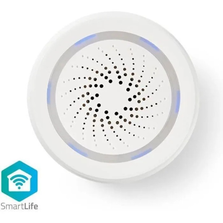 Sirena inteligenta Wi-Fi, 85 dB, 8 tonuri, LED intermitent, alimentare retea