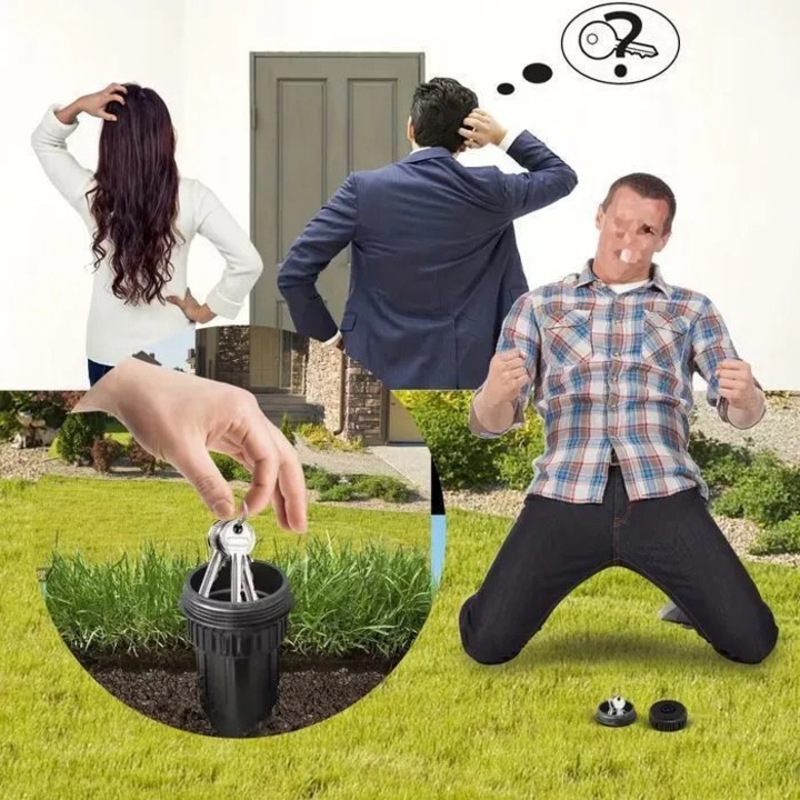 Rejtett kulcstartó doboz, vak sprinkler, strapabíró, kültéri, zöld