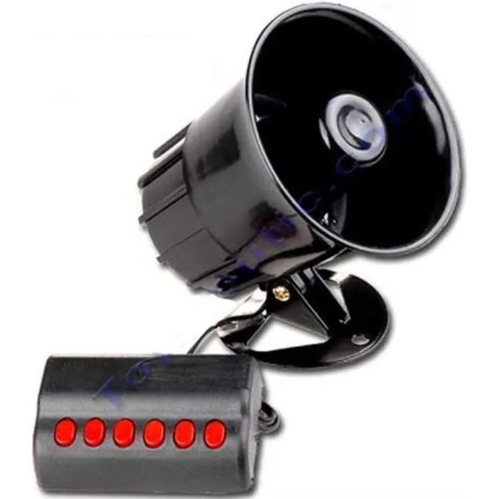 Sirena auto 6 tonuri negru 12v 20w