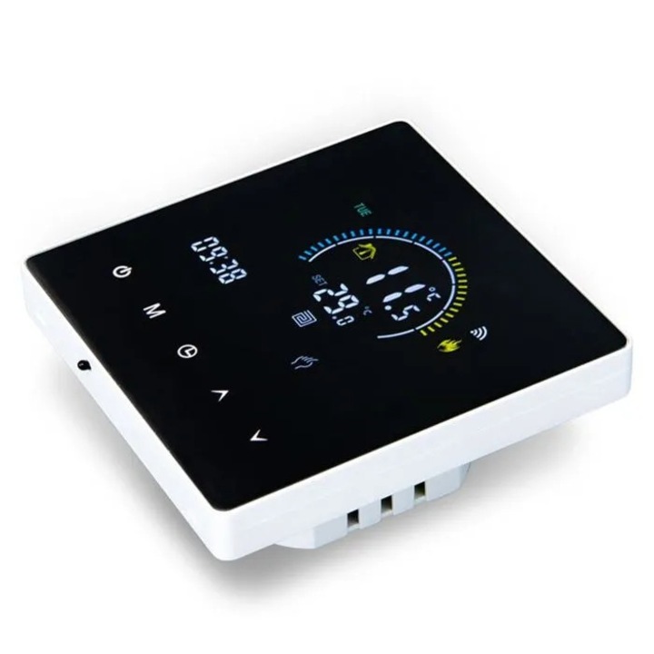 Termostat WiFi pentru centrala gaz, programabil, ecran color, 8.6x8.6x4.1cm