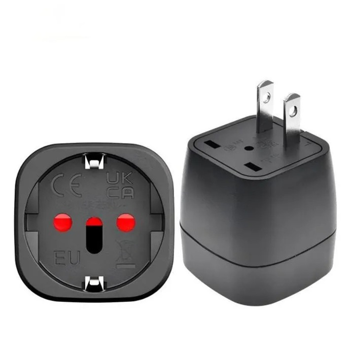 2 db A típusú utazó hálózati adapter készlet, fekete, 2 db