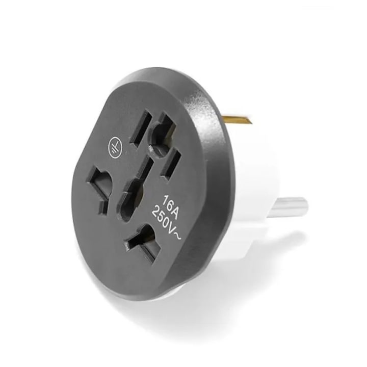 Univerzális utazó adapter E/F típusú, fekete