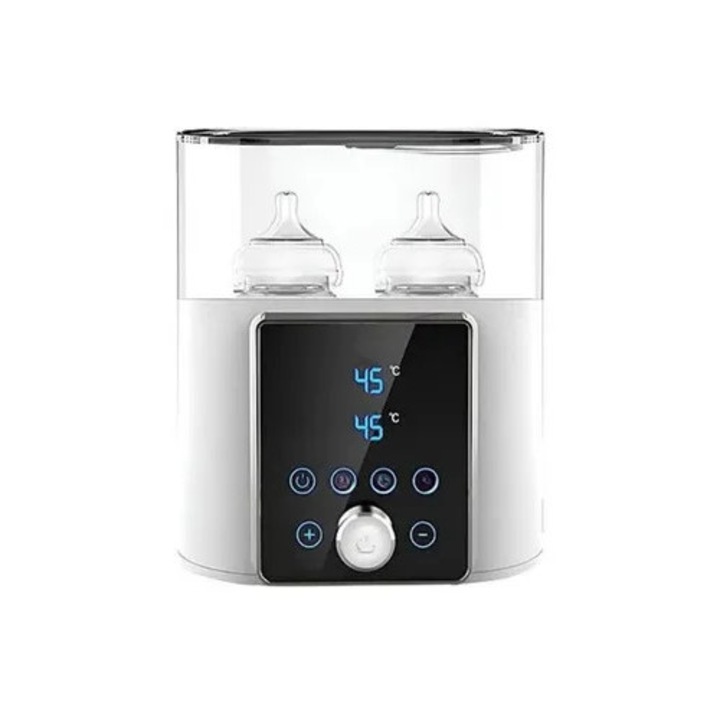 Incalzitor si sterilizator biberon, multifunctional, alb, 220W, capacitate dubla