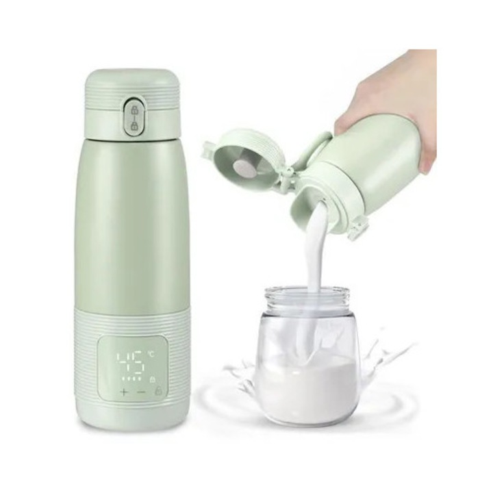 Incalzitor portabil biberon 500ml, control temperatura, verde