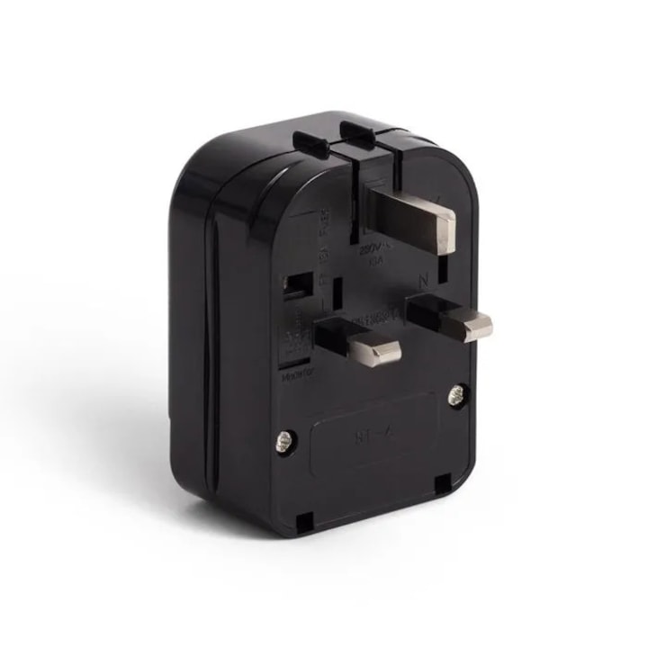 F típusú dugalj adapter G típusú dugaljhoz, fekete, 5A, 10x5cm