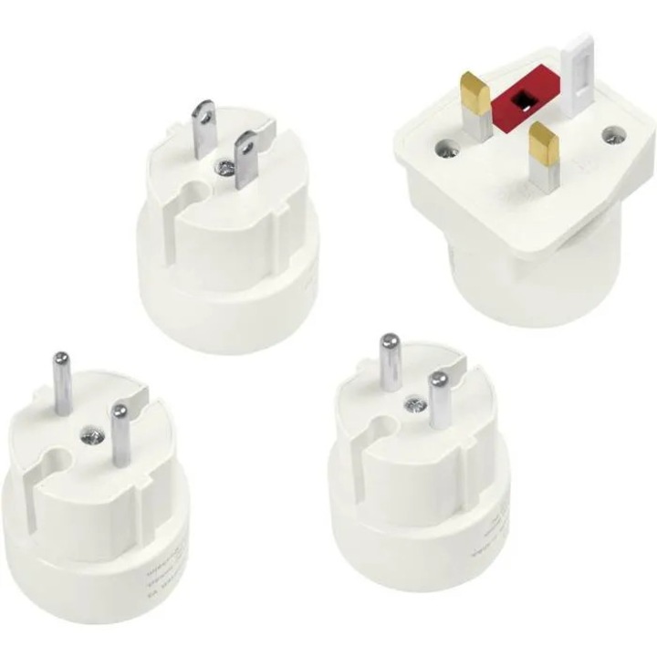 Utazó adapter, gaming, fehér, kompakt