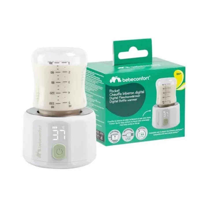 Incalzitor sticle digital portabil, compact, LCD, 4 trepte temperatura, USB-C