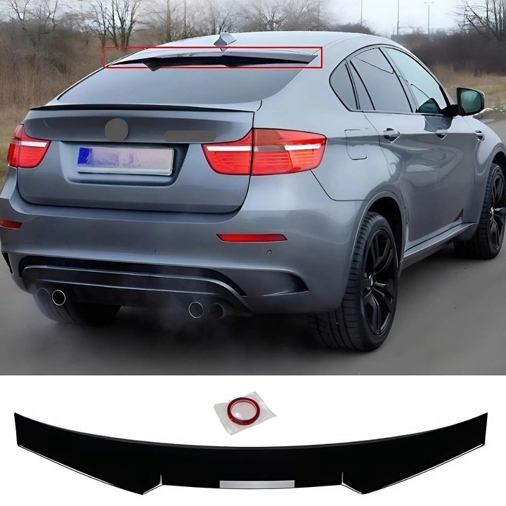 BMW X6/X6M E71 tetőspoiler 2008-2015 zongoralakk fényes fekete ABS műanyaghoz