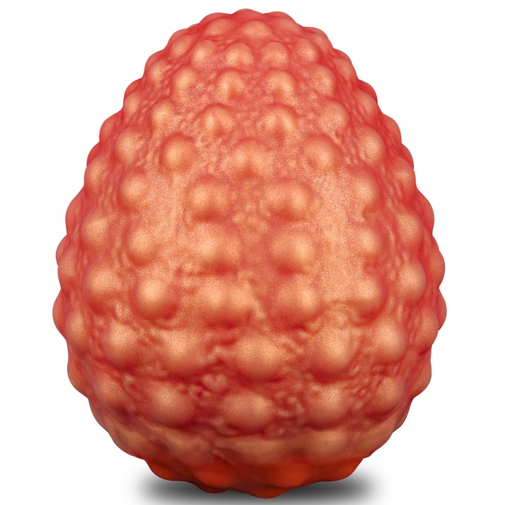 Plug Anal Ou Dragon LUETRIXE®, Dop Anal Fantasy cu Lant Lung, Dilatator Anal pentru Barbati si Femei, Silicon Moale, Textura Solzi, 10x8 cm, 380 g, Portocaliu, L