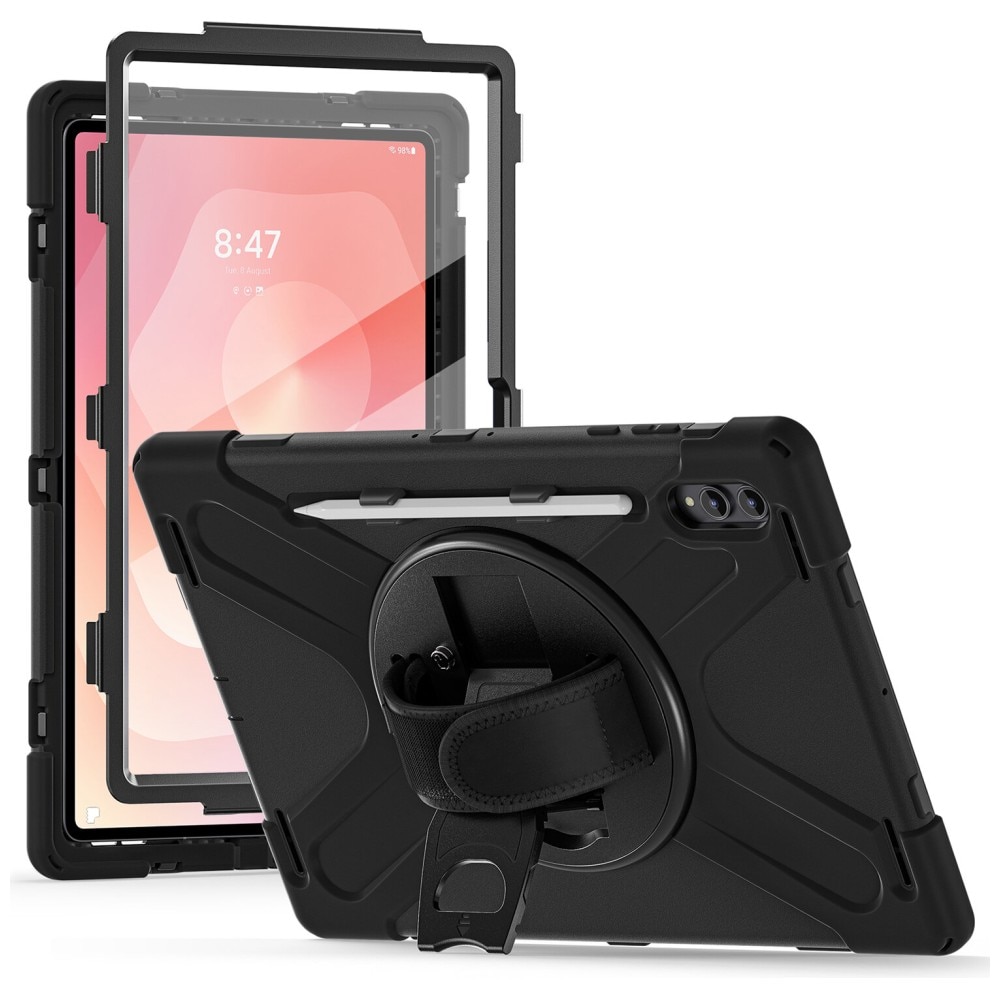 Husa 4smarts Rugged Case Grip, negru, 30x24cm, protectie robusta, suport 360° pentru Samsung Galaxy Tab S11 Ultra