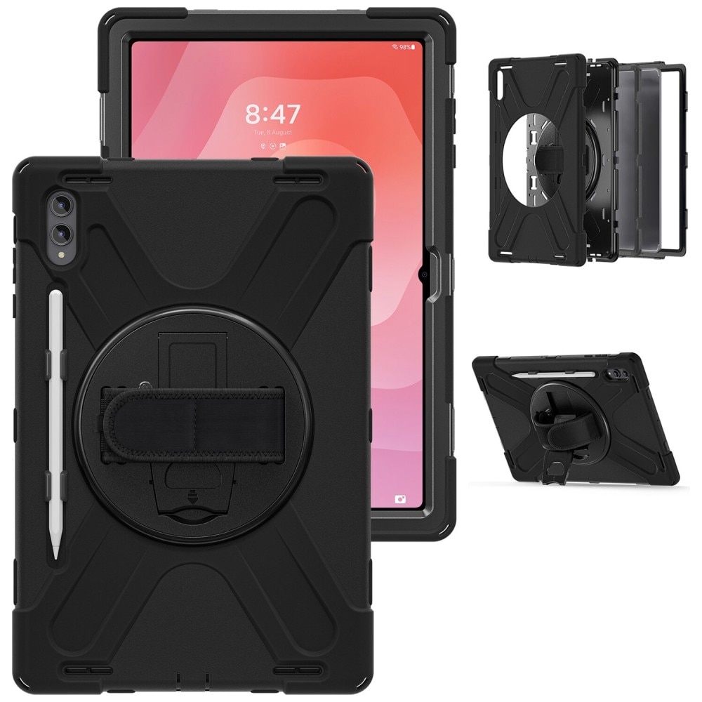 Husa 4smarts Rugged Case Grip, negru, 30x24cm, protectie robusta, suport 360° pentru Samsung Galaxy Tab S11 Ultra