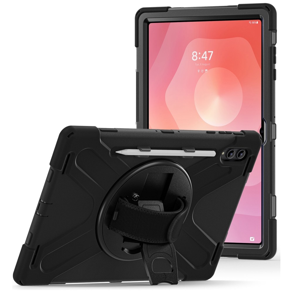 Husa 4smarts Rugged Case Grip, negru, 30x24cm, protectie robusta, suport 360° pentru Samsung Galaxy Tab S11 Ultra