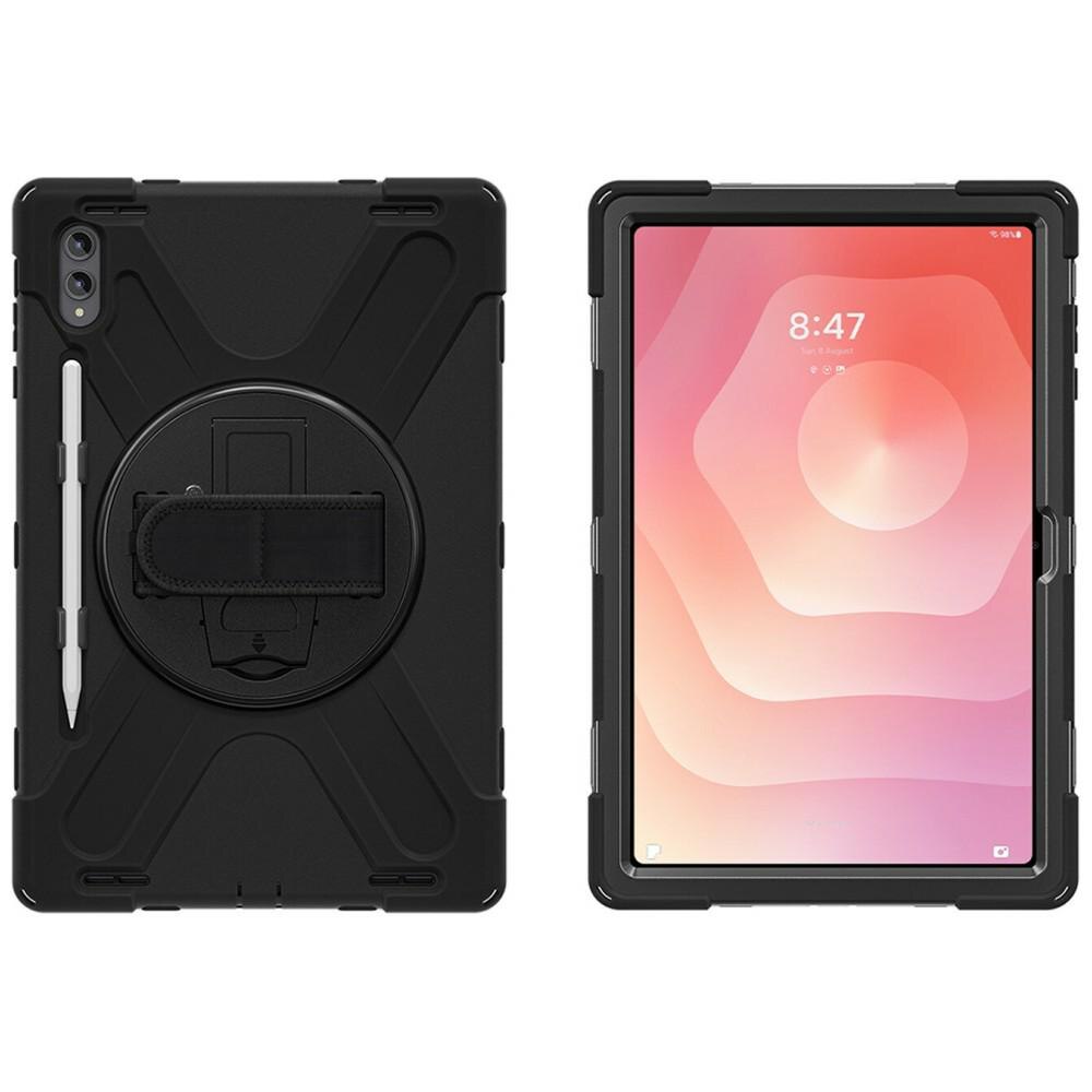 Husa 4smarts Rugged Case Grip, negru, 30x24cm, protectie robusta, suport 360° pentru Samsung Galaxy Tab S11 Ultra