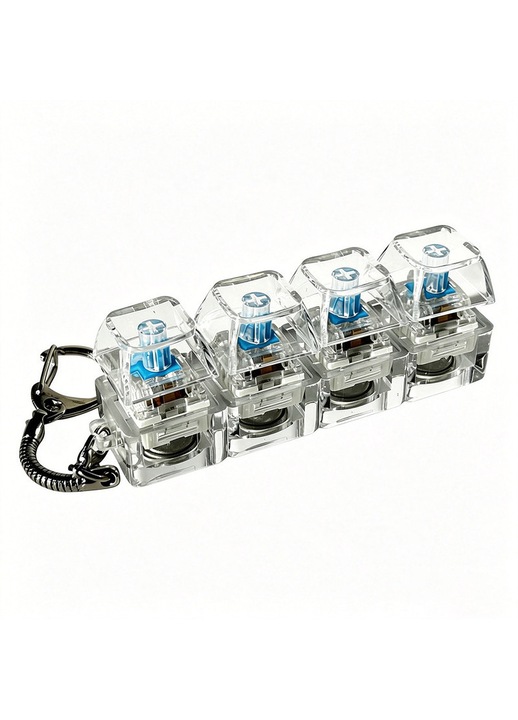 Breloc fidget tastatura, luminos, transparent, 2.95x0.80in