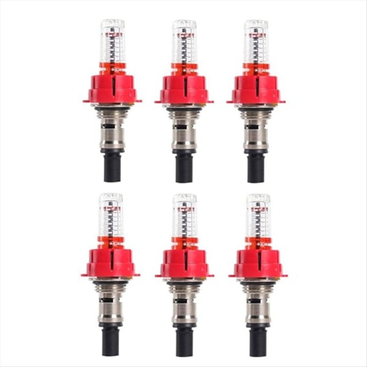 Set 6 contoare debit pentru incalzire in pardoseala, rosu, 1/2"
