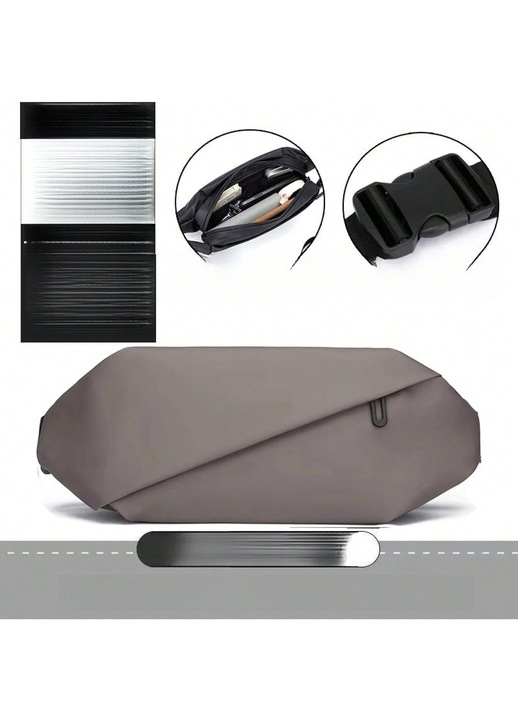 Férfi barna kis crossbody táska vállra és derékra