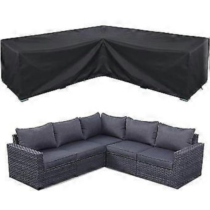 Husa impermeabila pentru coltar gradina, protectie completa, rezistenta, universala, negru