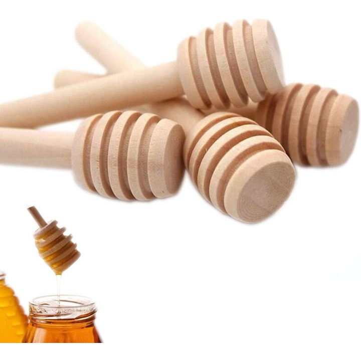 Set 20 lingurite miere lemn 7.6cm multifunctionale