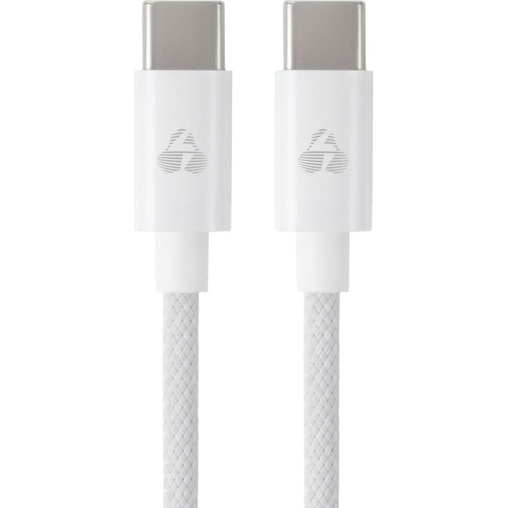 Cablu USB-C Powertech PTR-0183, 60W, 480Mbps, alb, 1m