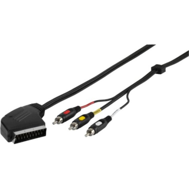 Cablu Vivanco Scart la 3 RCA 2m comutabil