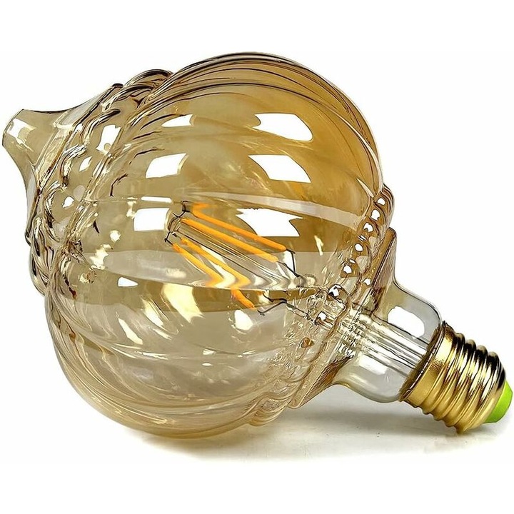 Becuri LED vintage 4W alb cald 2700 Kelvin bec LED cu cristal glob mare 220/240V cu surub Edison, soclu E27, bec decorativ special G125 (felinar)