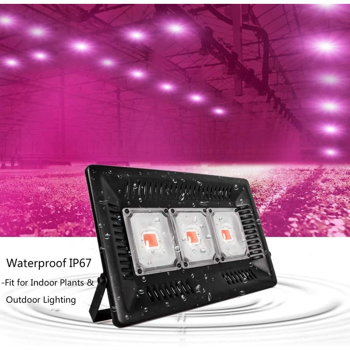 Növekedési lámpa - LED kerti lámpa 150W - Vízálló IP67 - Növénytermesztő lámpa - Beltéri és kültéri virágnövesztő lámpa