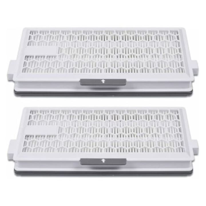 2 db HEPA szűrő készlet Miele SF‑HA 50 / SF‑AP 50 porszívókhoz, kompatibilis S4/S5/S6/S8 modellekkel, mosható, fehér