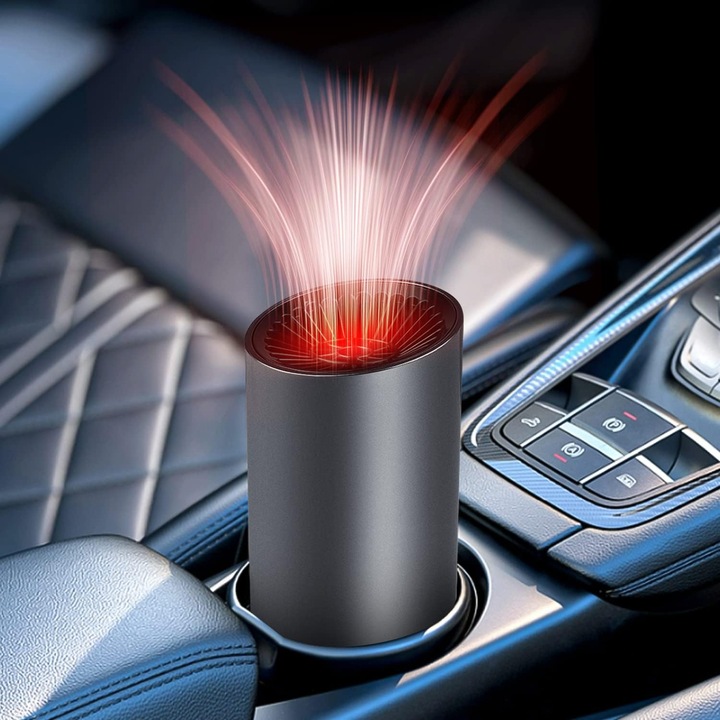 Incalzitor auto portabil de 12V, incalzitor auto de iarna cu ventuza, incalzitor auto conectat pentru dezghetarea si dezaburirea rapida a parbrizelor masinii