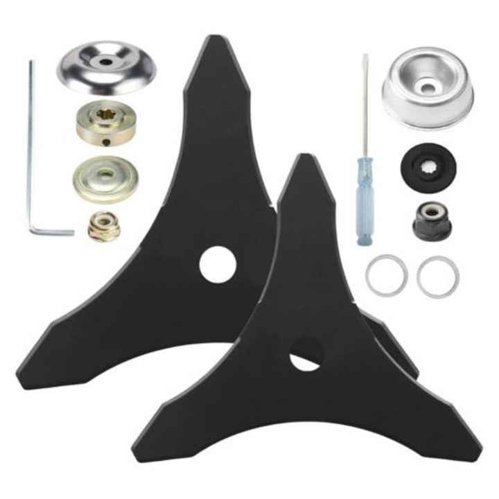 Lama pentru motocoasa, lama de schimb din otel carburat cu adaptor pentru tija de 25, 4 mm sau 20 mm, compatibila cu Husqvarna, Stihl, Oregon, Hitachi