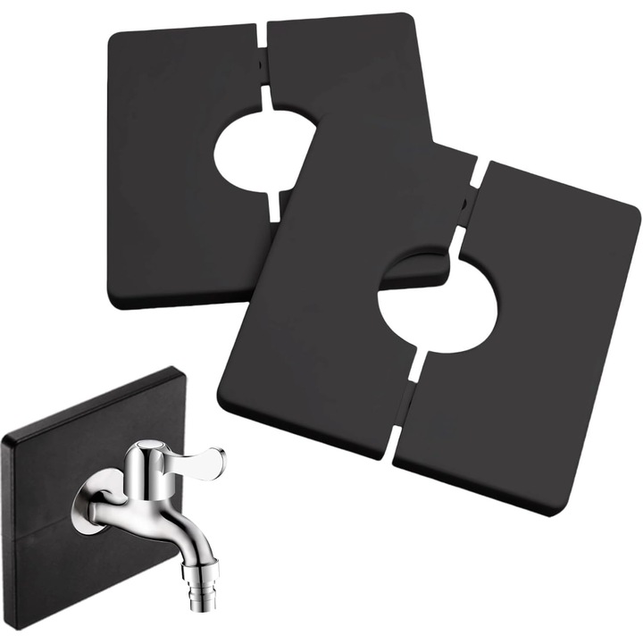 bucati rozeta pentru baterie de dus, 33 mm, capace patrate pentru tevi, autoadezive, din plastic PVC, folosite pentru a acoperi firele electrice, robinetele, tevile si gaurile din pereti