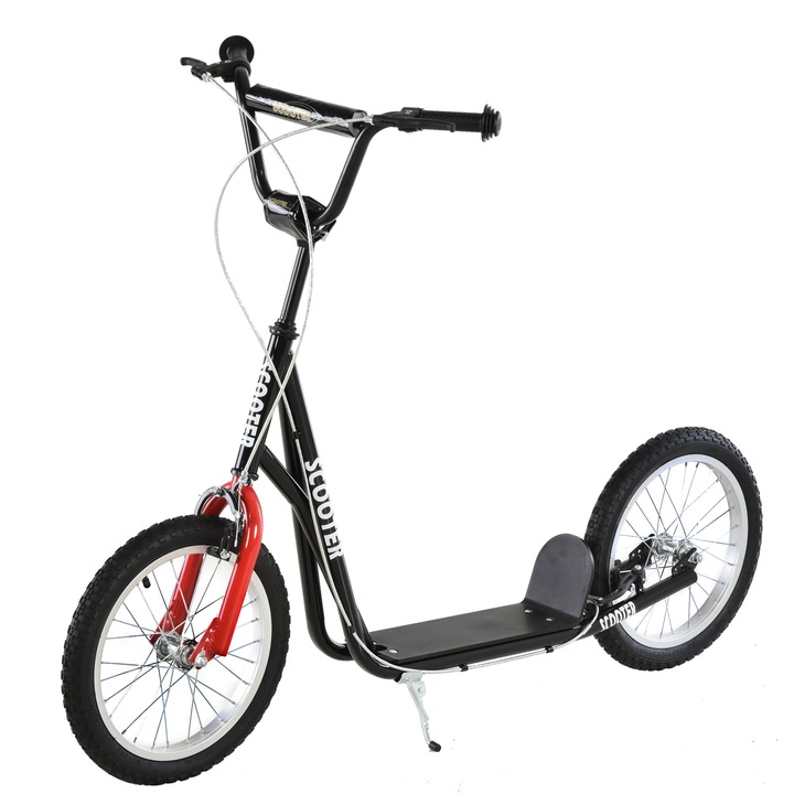 Gyermek roller, állítható 90-96cm, első-hátsó fékek, fekete, 139x58cm