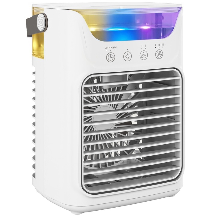 Ventilator de Birou, HOMCOM, ABS, PP, 16.5 x 12.2 x 21.1 cm, Alb