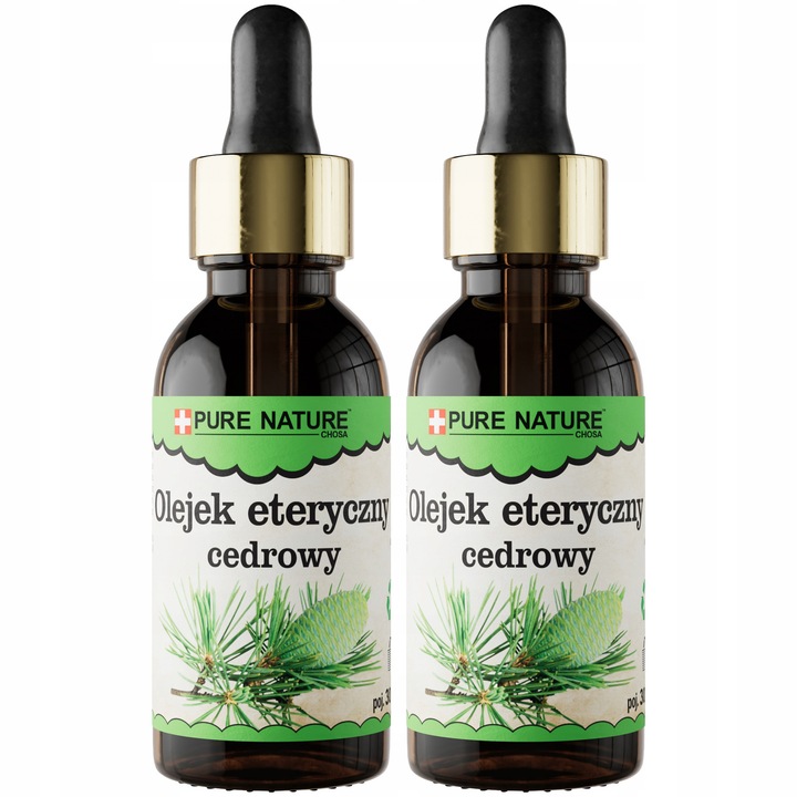Cédrus Illóolaj Szett, Chosa, Pure Nature, 2 x 30 ml, 100% Tiszta, Természetes, Gőzdesztillált, Aromaterápia, Levegőtisztítás