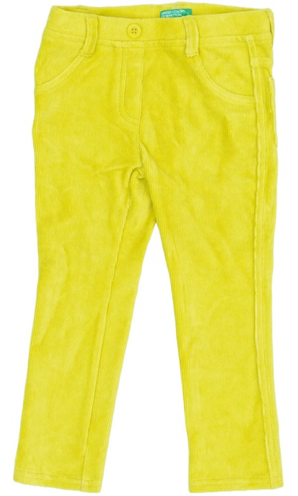 Benetton, Pantaloni Bebeluși Fete, Galben, 98