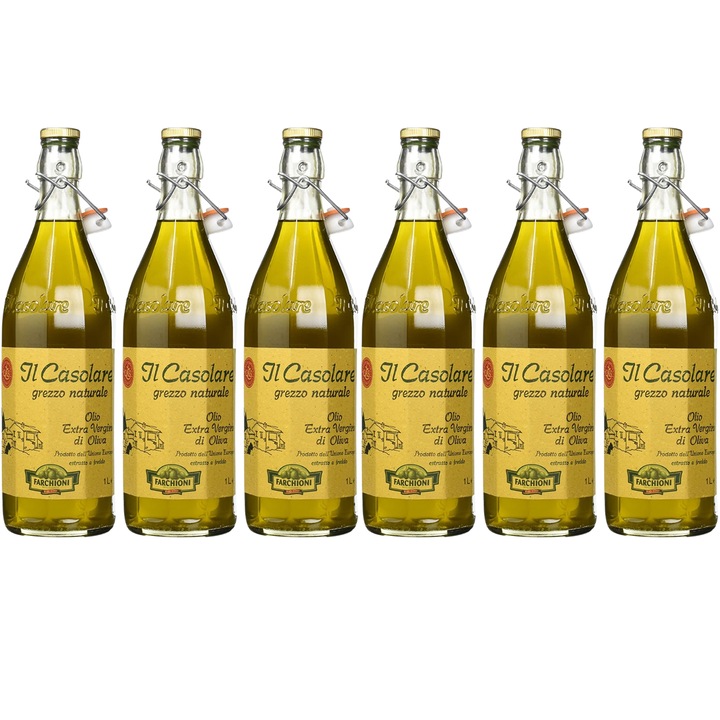 Set ulei de masline, Il Casolare Farchioni, Grezzo Naturale, bland, 1 l, 6 bucati