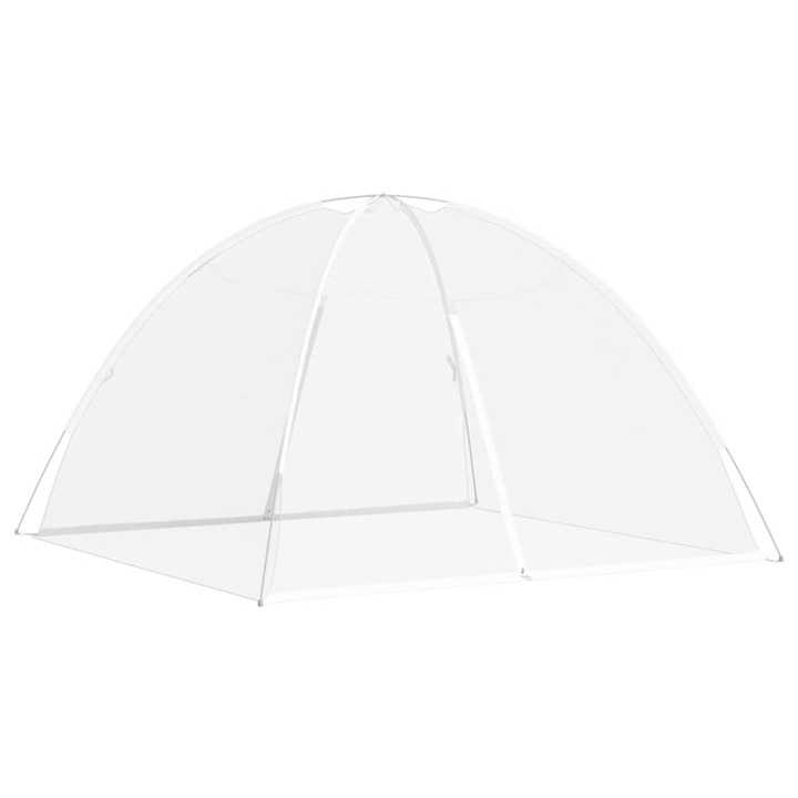 Plasa tantari Mongolia cu usi vidaXL, 220 ochiuri alb 200x200x130 cm