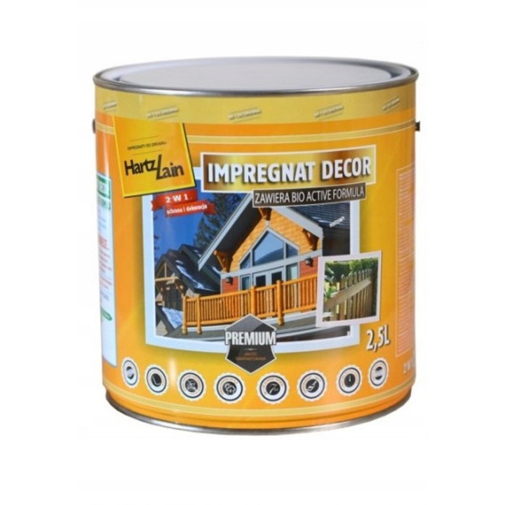 HartzLack Decor 2in1 Premium fa impregnáló, védő és dekoratív kezelés, átlátszó, 2,5L