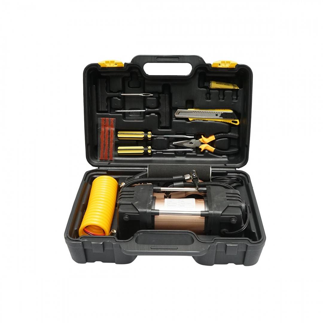Compresor aer umflat roti 12V 180W, 150PSI, 45l/min, cablu 3m, kit ...