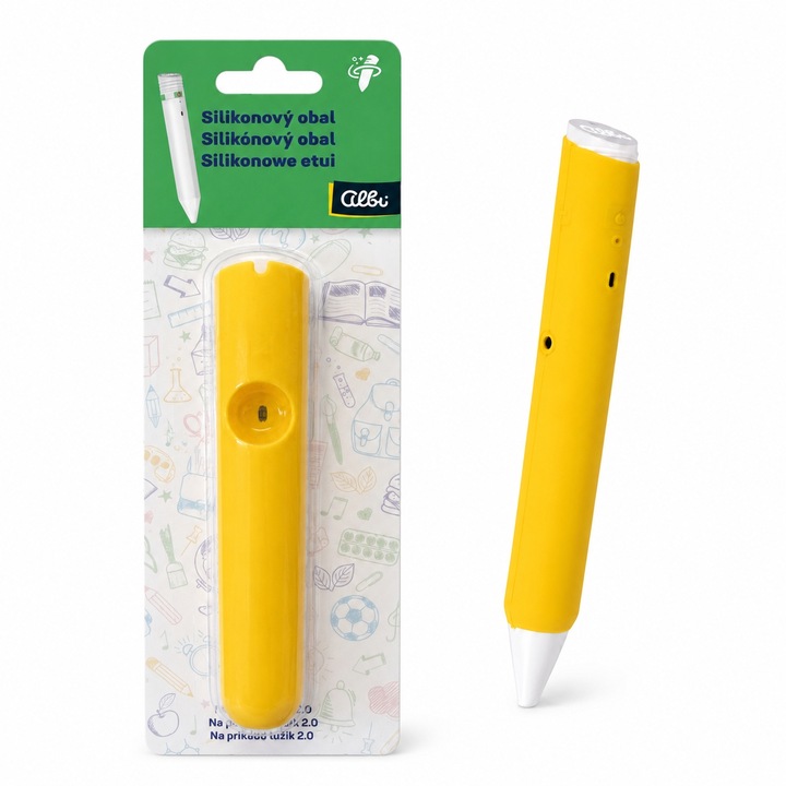 Husa Silicon Pentru Creion Albi 2.0 Raspundel Istetel, Husa De Protectie Pentru Creion Interactiv Albi, Accesoriu Anti Zgarieturi Din Silicon Flexibil, Prindere Confortabila, Protectie Impotriva Uzurii, Compatibil Exclusiv Cu Albi 2.0, Galben