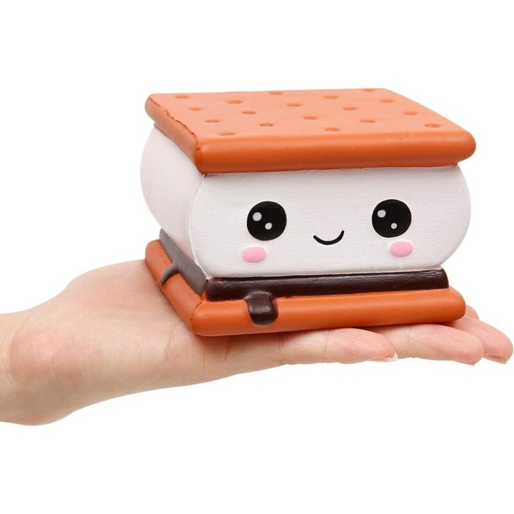 Jucarie squishy sandwich ciocolata 17x9x9cm multicolor